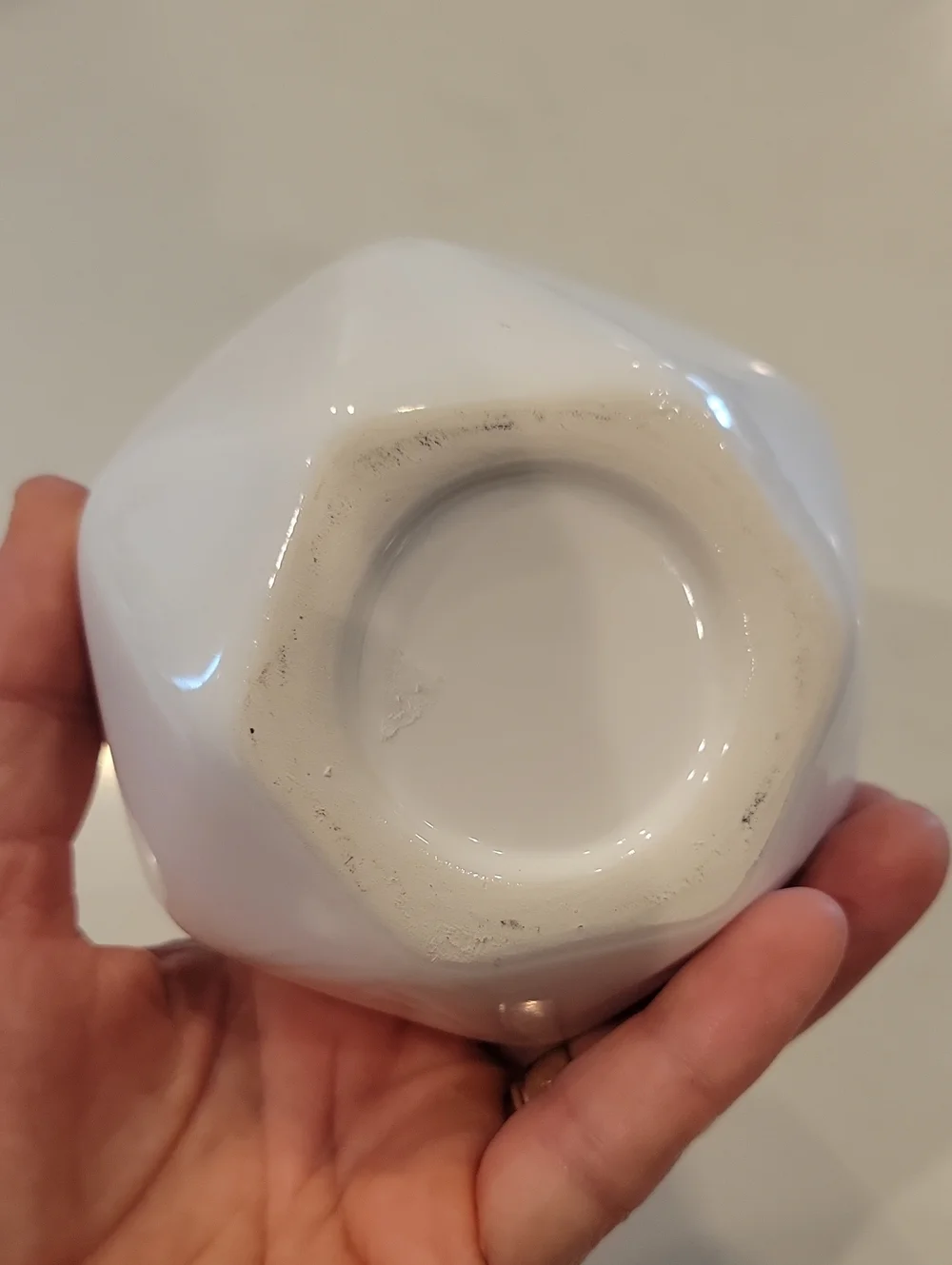 Anthro Geometric White Ceramic Planter